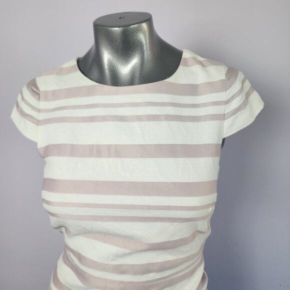 J.Crew Suiting Pink Stiped Cap Sleeve Sheath Dress | Women's 0 - Picture 2 of 11